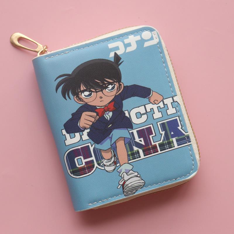 2025 New Men's Short Zipper Conan Cartoon Wallet – Mini Coin Purse & Card Holder