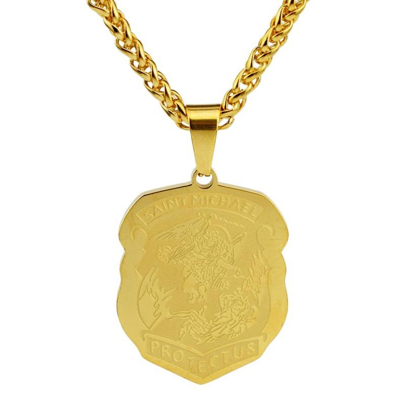 St. Michael the Archangel Holy Shield Necklace Men's and Women's Fashion Trend Accessories