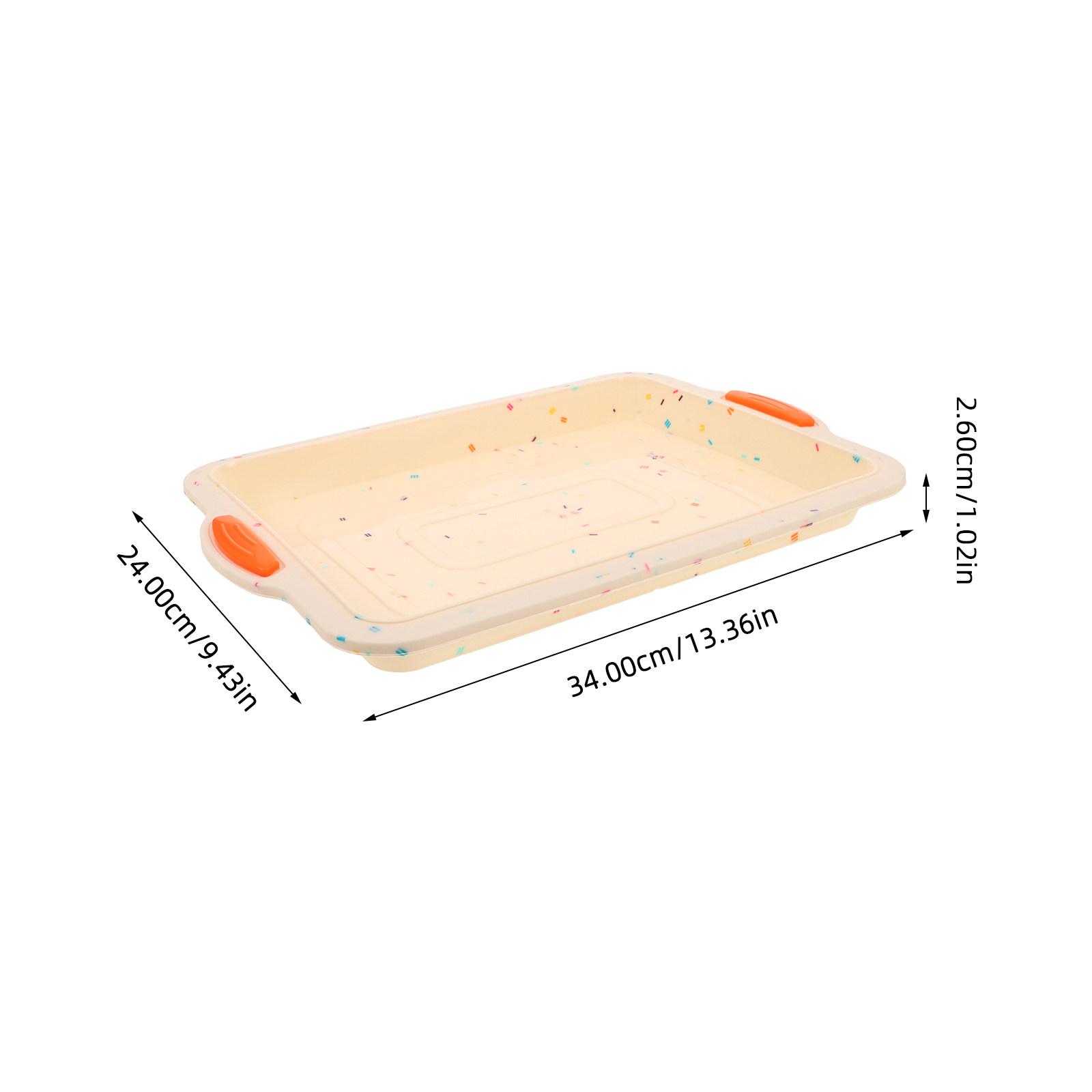 Silicone Square Cake Mold Non-Stick Brownie Pan Flexible Heat Resistant Baking Tray Home Use Silicone Square Baking Dish бежевый