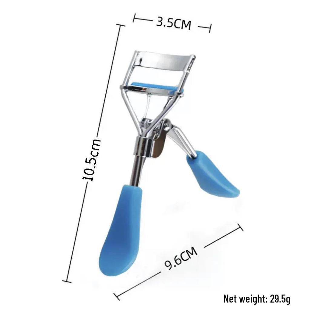 Ultra-Wide Black Eyelash Curler - Long-Lasting Setting Tool In Silver