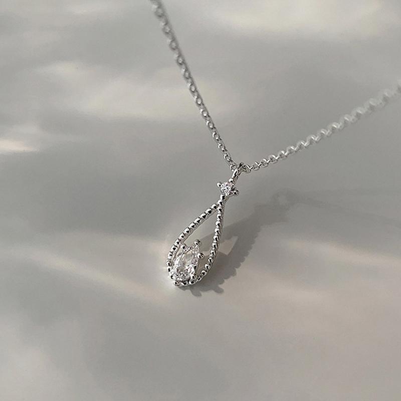 

Простое ожерелье с подвеской в виде капли из сплава для женщины, ювелирные подарки серебряный