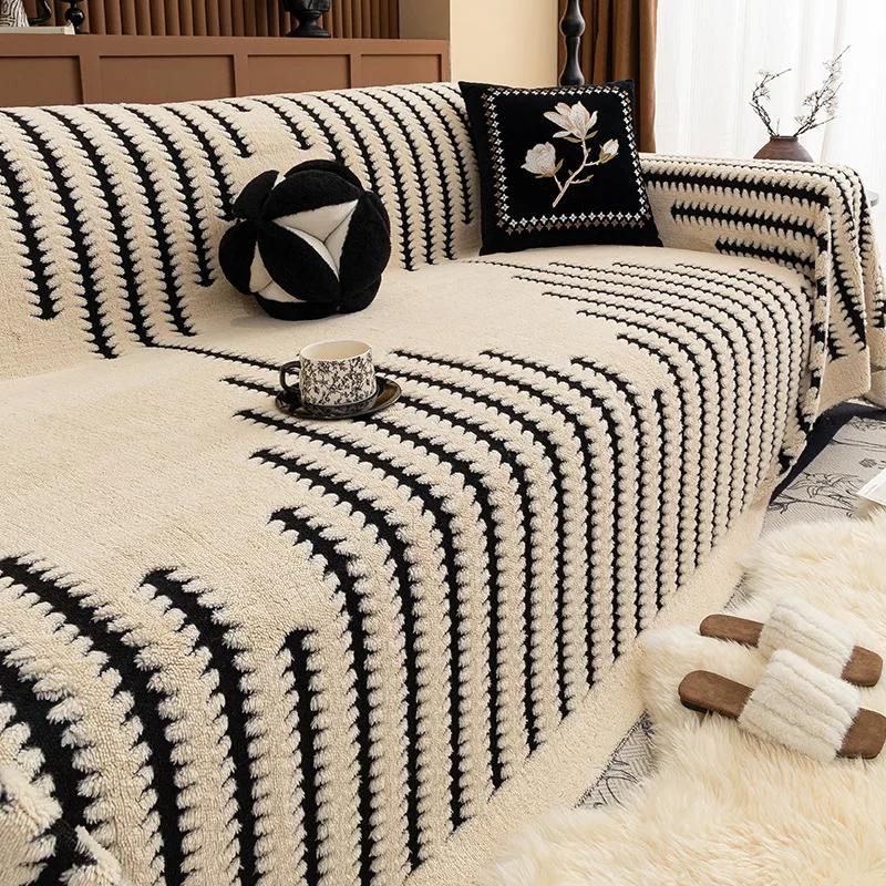 Modern And Simple Cotton Velvet Sofa Cover  New Four All Seasons Universal Thick Anti Slip And Dustproof Sofa Cover Cloth