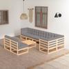 Day and Night - Day and Night Garden Furniture Set 9 Pieces and Cushions Solid Pine Wood