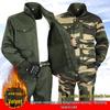 Men's Thickened Camouflage Workwear Set: Velvet-Lined, Cold-Resistant, Wear-Resistant for Welding & Auto Repair