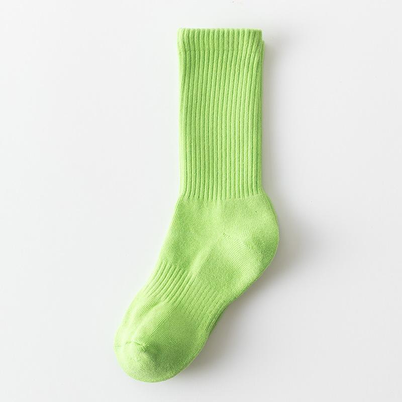 Women's Autumn and Winter Warm Leg Warmers Solid Color High Rubber Band Sports Long Cotton Socks