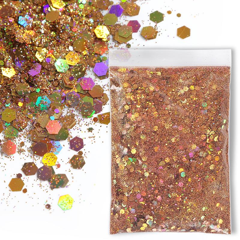 50G Glitter Mixed Hexagon Colorful Sequin Powder DIY Handmade Jewelry Epoxy Resin Making For Mold Nails Craft Accessories