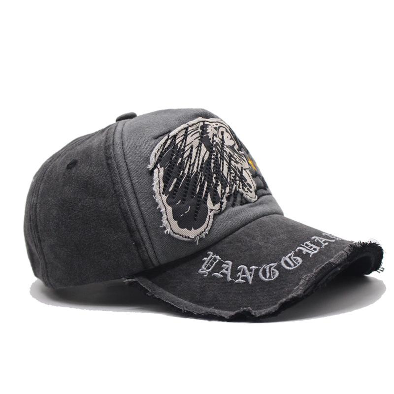 Washed and old big letter embroidered baseball cap men's and women's outdoor three-dimensional English personalized cap new