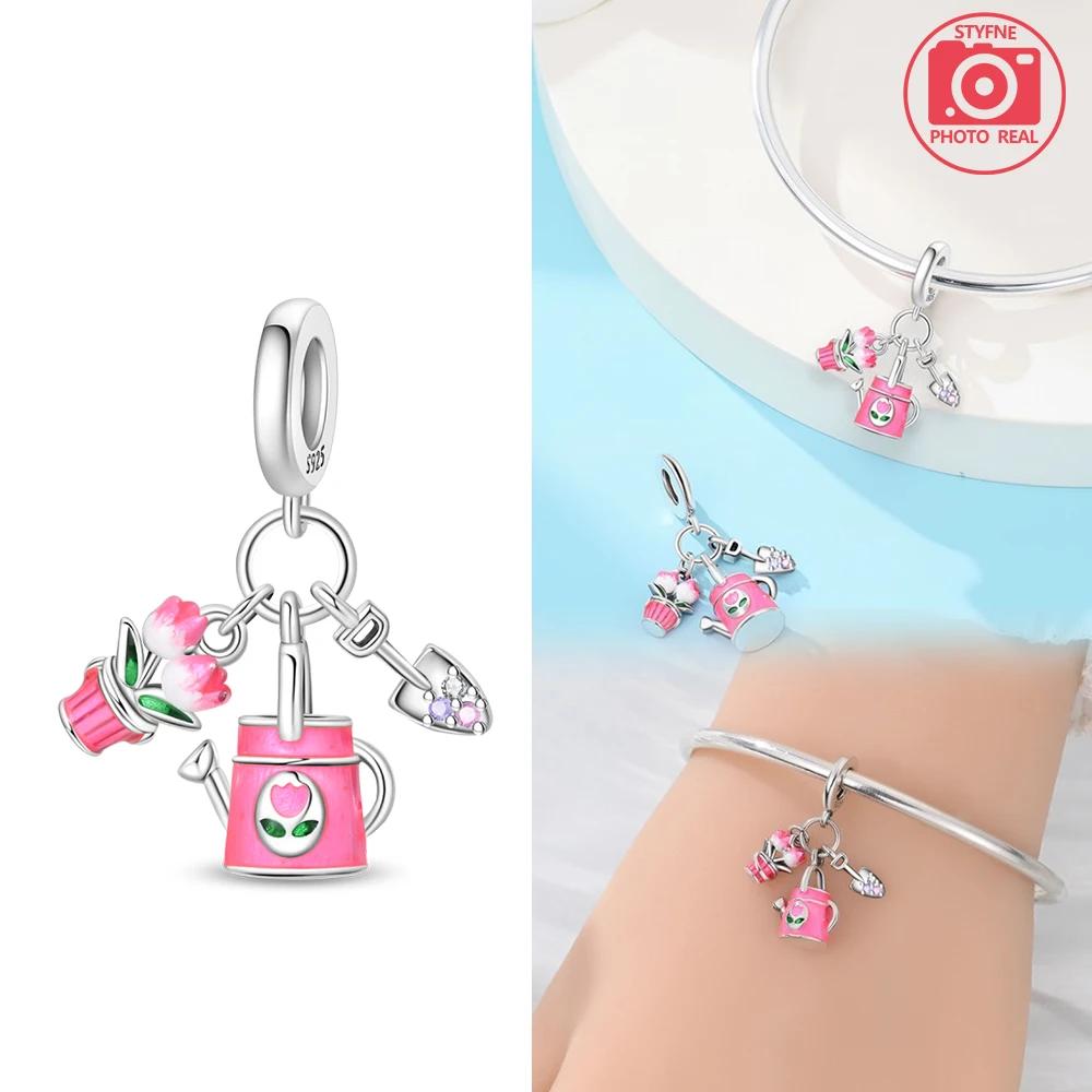 Rose Bouquet Bead Charms copper Colors Charm Bead Charms Compatible With Authentic Charm Bead Charms Bracelets Bead Charms for Women Jewellery Making