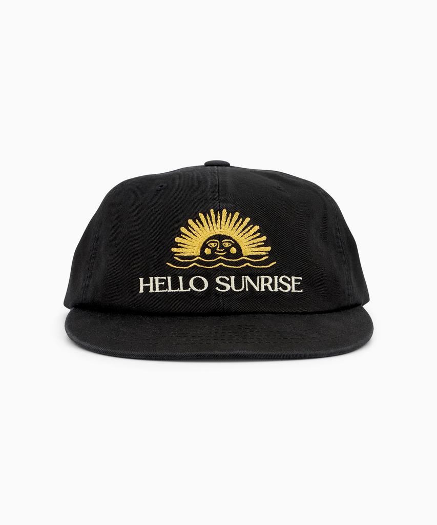 HELLO SUNRISE Washed Two Tone Logo 6Panel Cap_Black