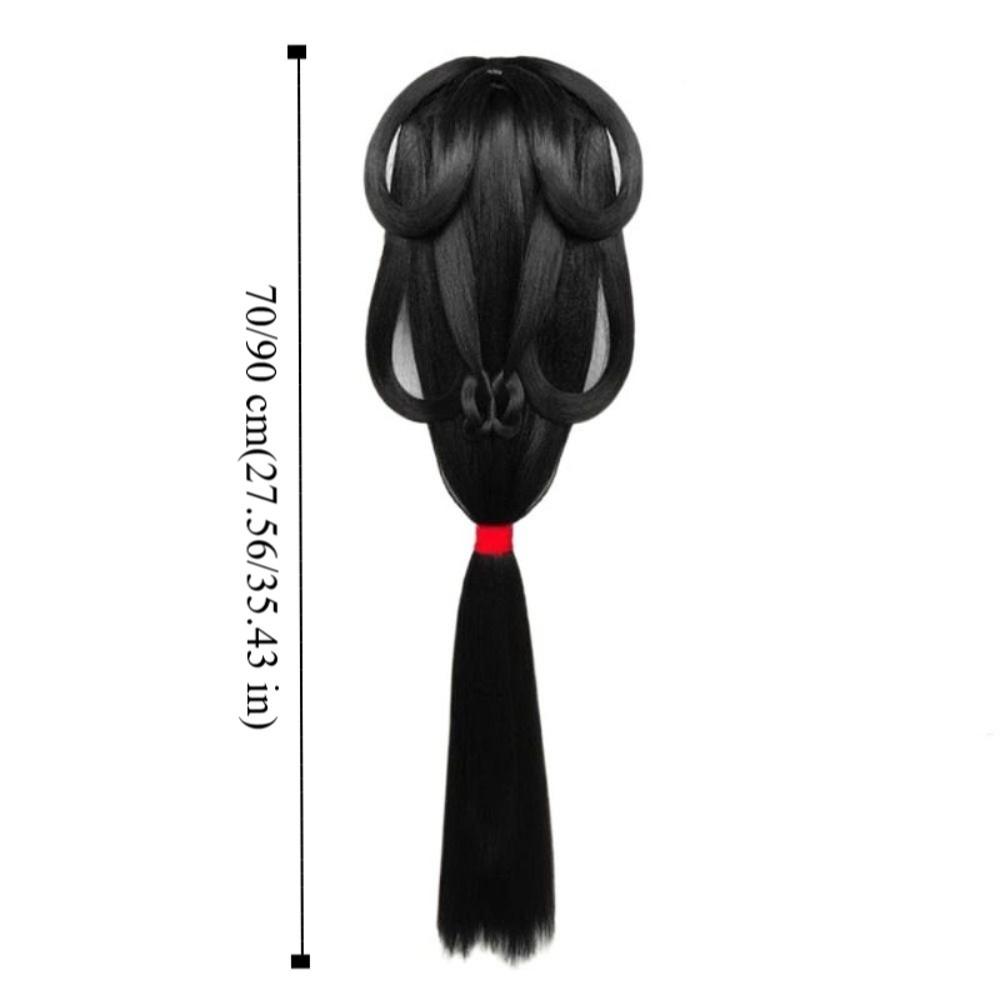 Traditional Chinese Ancient Wig Long Straight Hanfu Wig Headband Warring States Robe