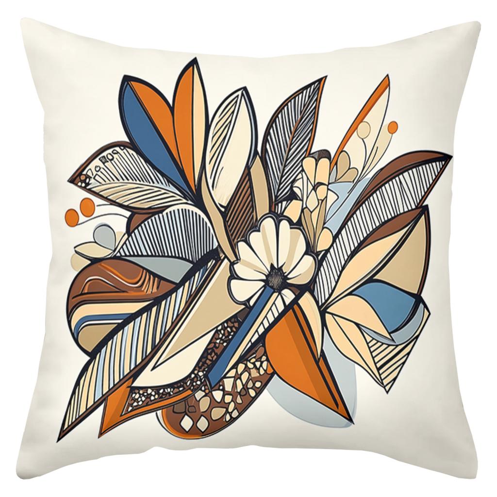 Modern Abstract Floral Pattern Decorative Cushion Covers Polyester Pillowcase, Sofa Decorative Cushion Cov Headboard Pillow