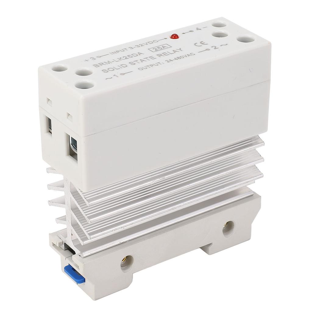 State Relay 25A, AC 24-480V AC SSR with Aluminum Heat Sink for PID Thermostat Temperature Controller Automation Process Equipment
