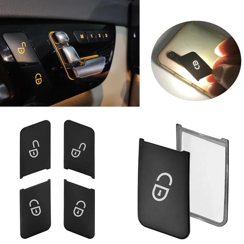 Car Door Lock Unlock Button Sequ Trim Cover Sticker  for Mercedes Benz A B C E GLA CLA GLK GLE CLS ML GL W204 W212 W246 W166