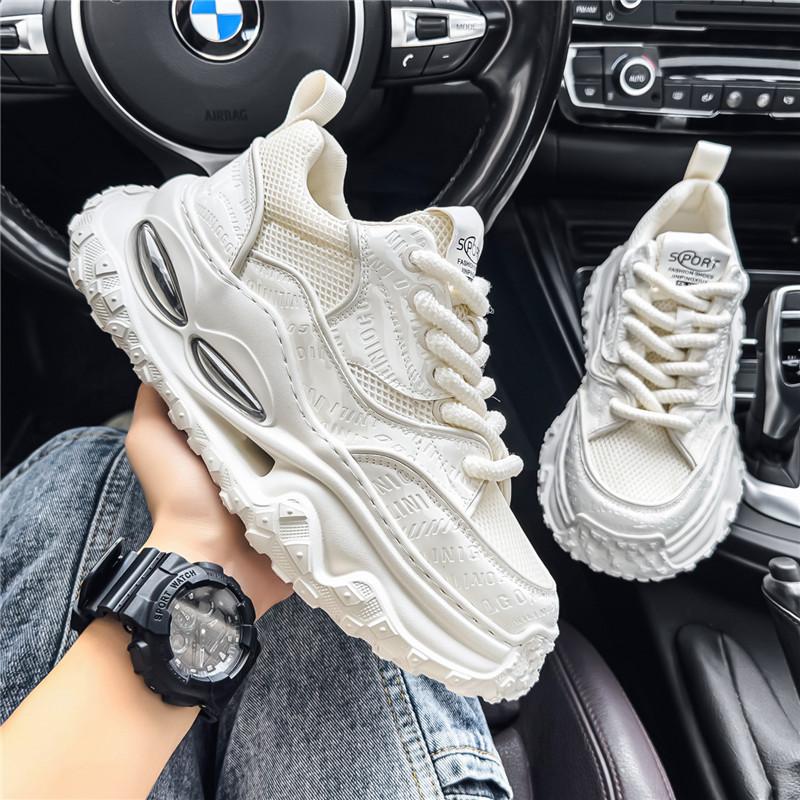 European station men's shoes mesh breathable casual sports shoes student versatile thick sole heightening dad shoes