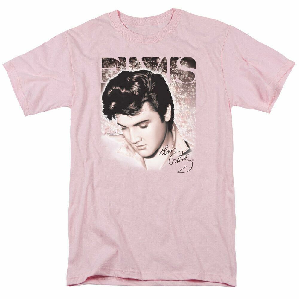 

26 Elvis Presley Star Light T Shirt Mens Licensed The King Tee Light Pink Unisex T-Shirt XXXXL