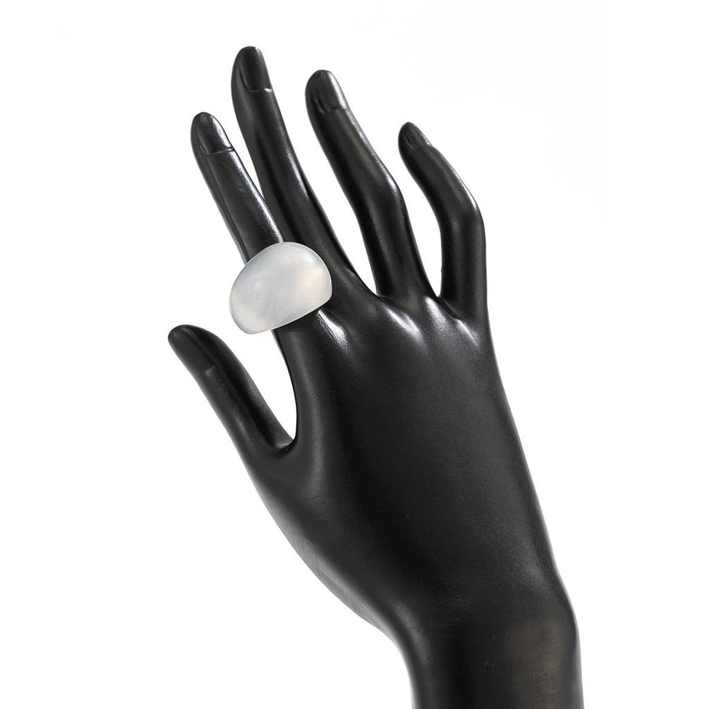 Vintage Irregular Smooth Resin Plastic Ring for Women, New Trend Bohemian Geometric Ring, Aesthetic Party Jewelry