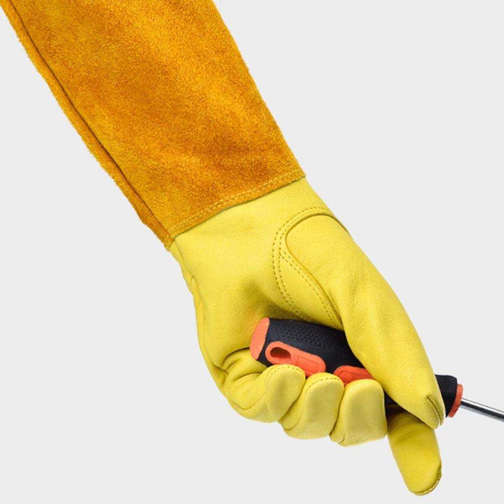 Leather Cactus Gloves Long Sleeve Rose Pruning Gloves Durable Gardening Gloves