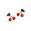 GEMCHIC Damen Niedliche Kirsch-Steckohrringe 2025 Neue Mode Früchte-Design Edelstahl Rot Grün Blatt Schmuck