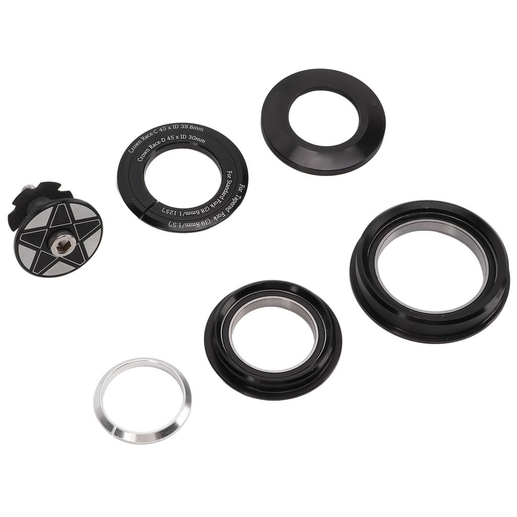 RISK Double Bearing Bike Headset for 44‑56mm Taper Pipe Headset Straight Pipe to 28.6mm Straight Pipe Front Fork