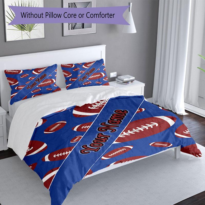 3PC Custom Name Football Notebook Bedding Set Duvet Cover Closure Includes 1 Duvet Cover & 2 Pillowcases for Bedroom