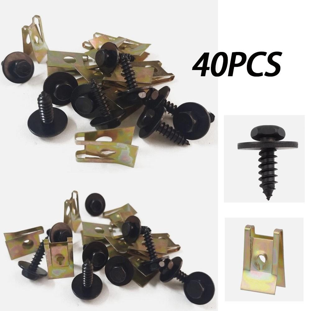 Auto Bumper Cover Fender Lining Screws Retainers Clamps Body Fasteners 40pcs/Set