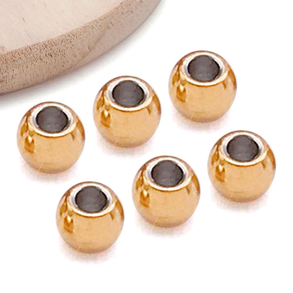 18K Gold Stainless Steel Spacer Beads & Precision Steel Ball for Necklace/Bracelet DIY Jewelry Accessories.