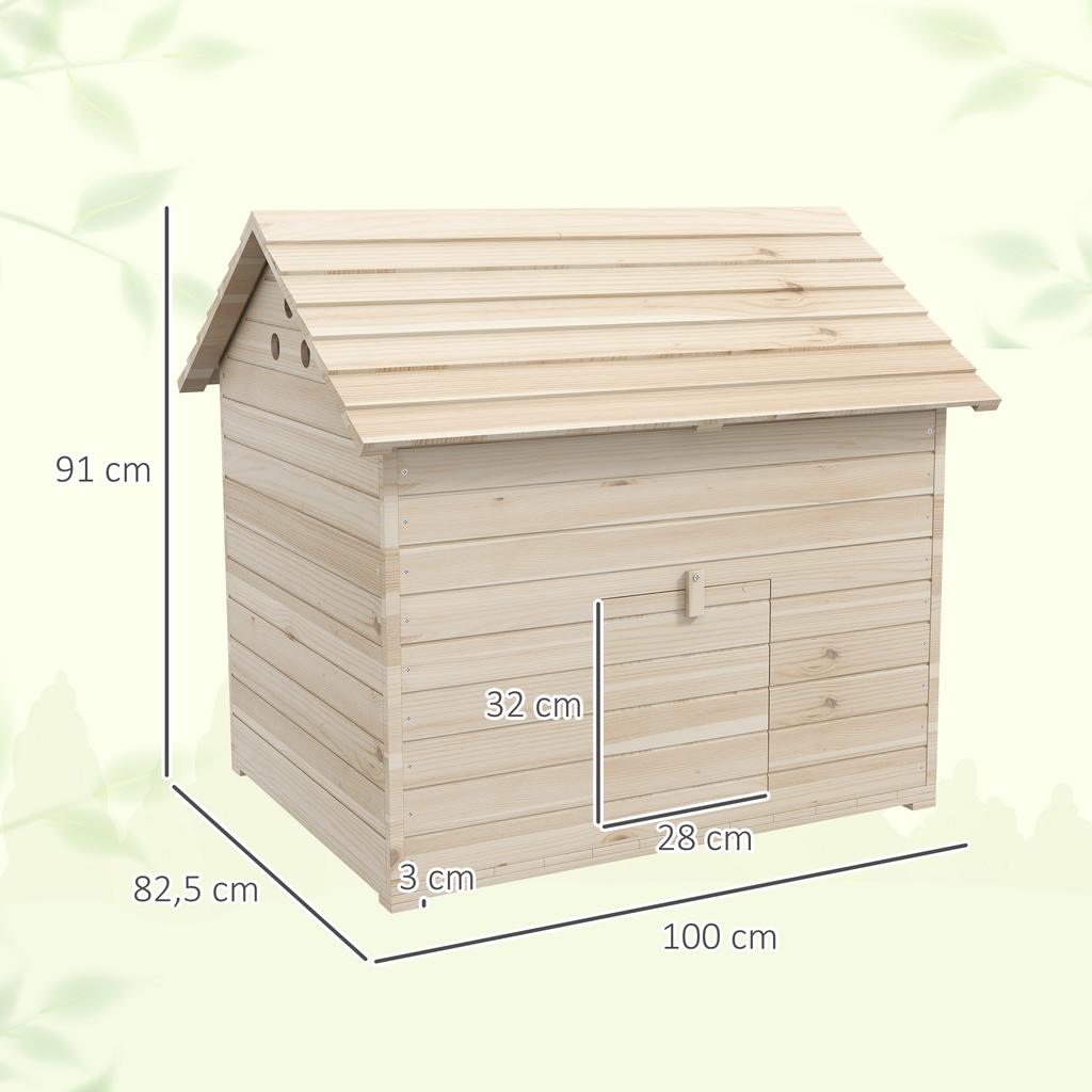 Holz Entenhaus Geflügelstall für 2-4 Enten mit zu öffnendem Dach Erhöhte Füße Luftlöcher Natürlich