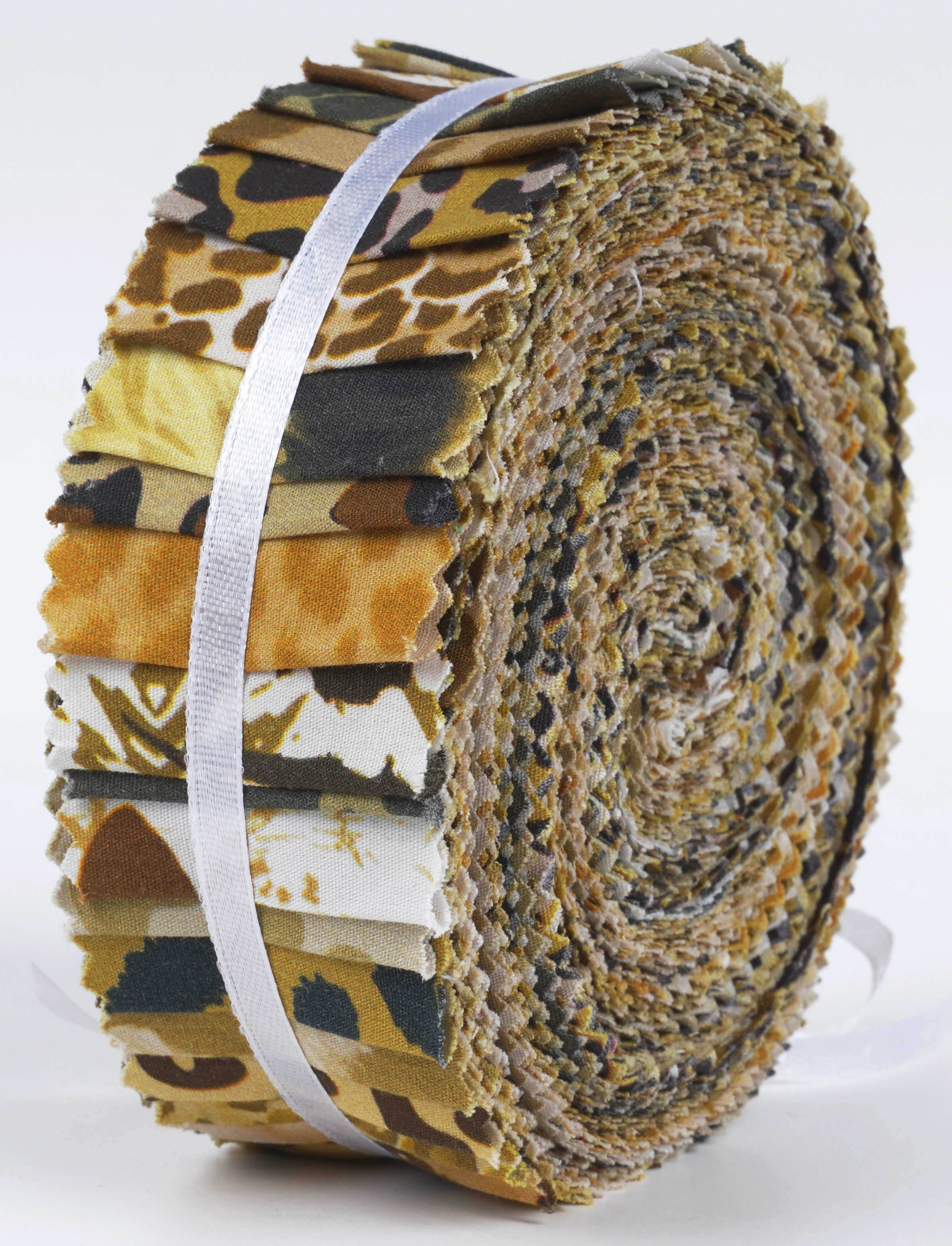 

Soimoi 40 шт. бавовняної тканини з квітковим художнім принтом для стьобання ремісничих смужок 2,5x42 дюйма желейний рулон - легкий 1.5x42inches світло-коричневого кольору