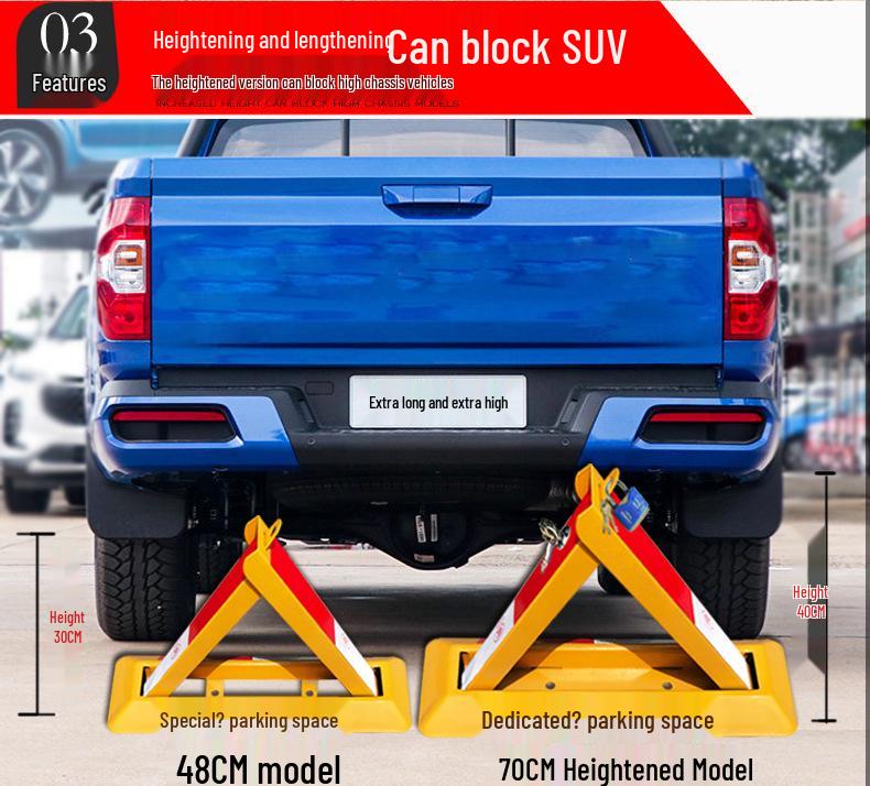 Thickened Triangle Parking Post: Anti-Collision Wheel Stopper with No-Drill Installation