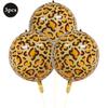 Leopard Print Bow Foil Balloons 4D Round Cheetah Animal Balloon Wild One Jungle Safari Theme Birthday Bachelorette Party Decor