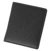 [Cypris] Sparkling Calf Compact Wallet with Coin Purse, Bi-fold Mini Wallet, Leather, Black X Bordeaux, 1672