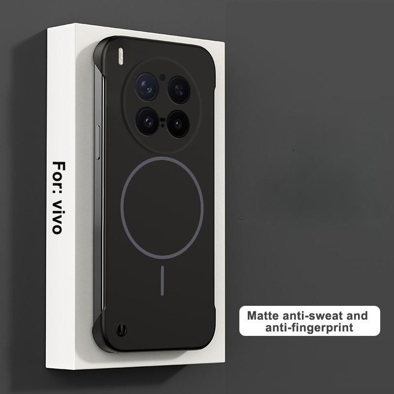 For Magsafe Frameless Case For VIVO X300 Pro Ultra Thin Hard PC Frosted Wireless Charging Shockproof Back Cover for VIVO X300Pro