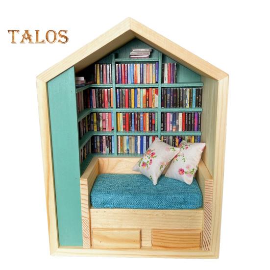 

Мини-книжная полка для снятия беспокойства, 200 мини-книг, скульптура для домашнего декора, уникальный подарок для поклонников литературы и искусства A