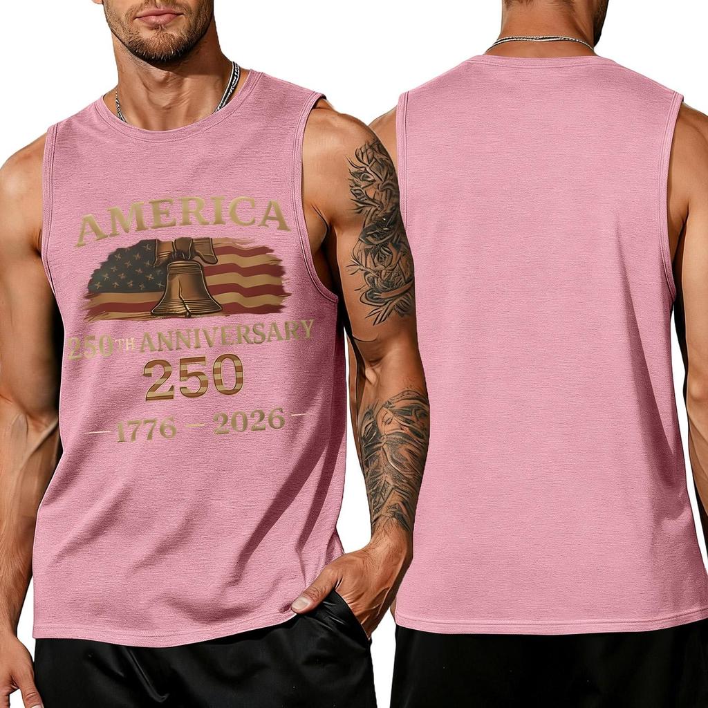 Men 4th Of Shirts USA Muscle Sleeveless Shirt Patriotic Tank Tops