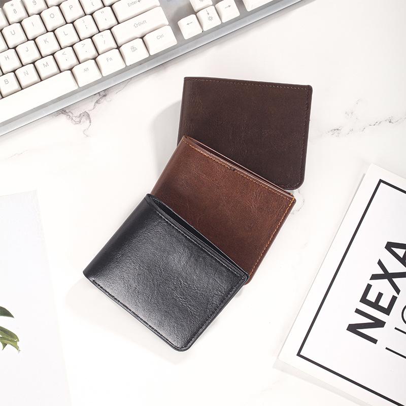 Horizontal Wallet Men's Short Wallet Men's Student Wallet Retro Wallet Bag