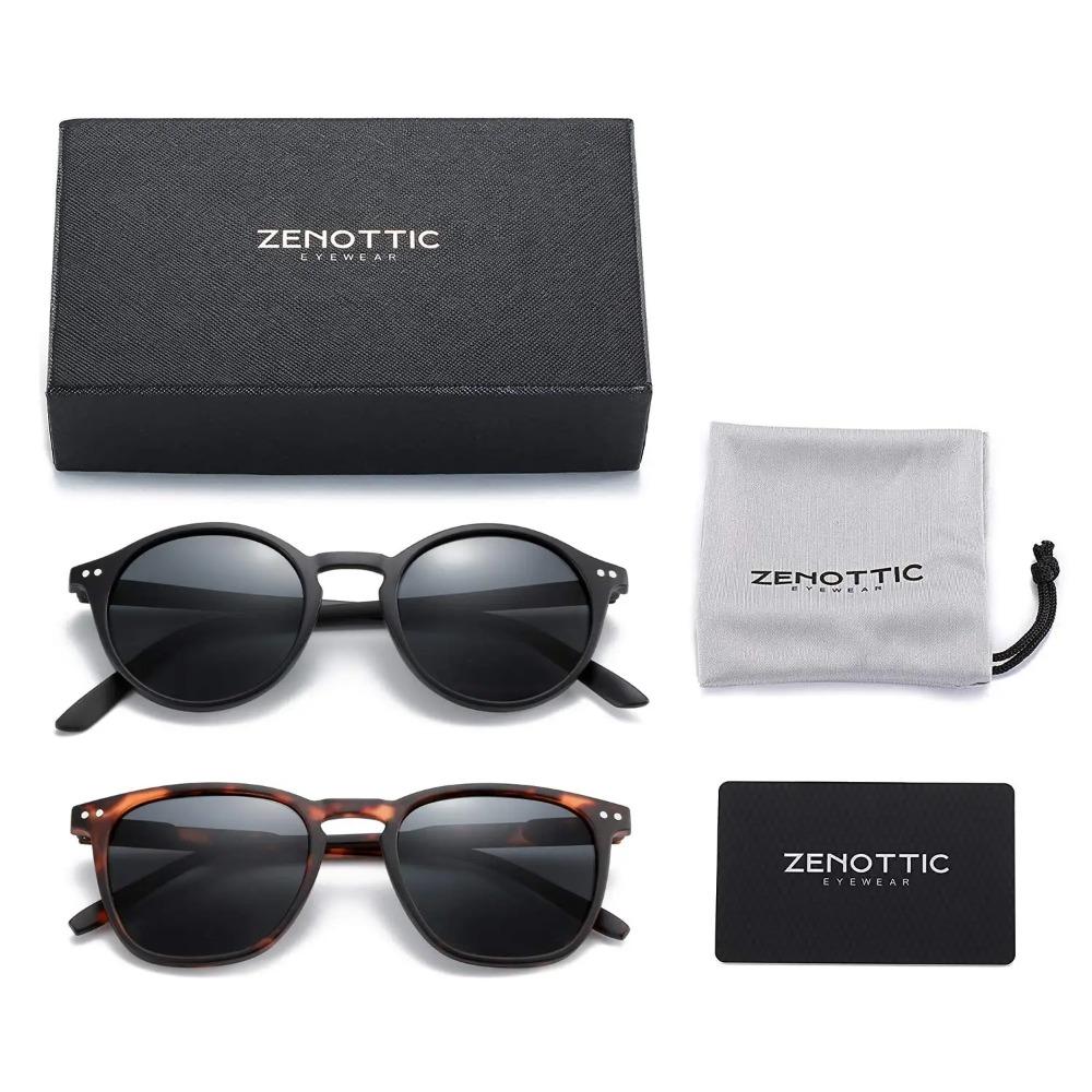 ZENOTTIC Retro Kleine Runde/Eckige Polarisierte Sonnenbrille Vintage Leichter Rahmen für Herren Damen Mode Shade