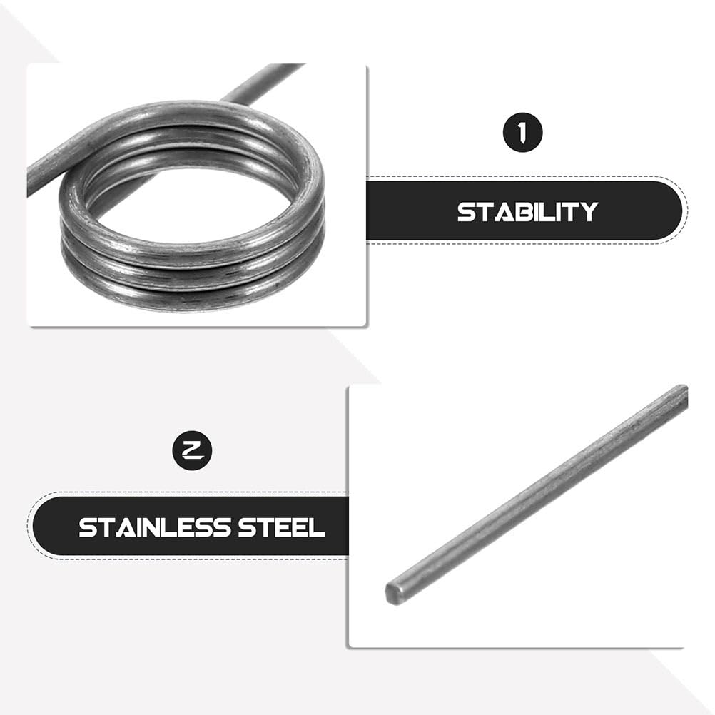 NUOLUX 10-Piece Silver Stainless Steel Torsion Springs for Trash Cans, Bucket Lids, and Can Lids, 10mm Outer Diameter