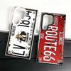 Retro Vintage License Plate Soft Phone Case for Samsung Galaxy S24 S25 FE S26 Edge S23 Ultra S22 Plus S21 + Shockproof Cover Bac