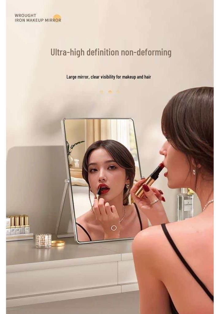 Elegant Rotating Makeup Mirror - Retro Style for Bedroom or Dormitory Dressing Table