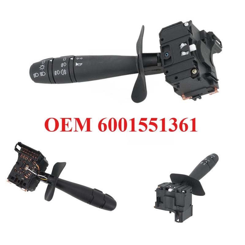 OEM 6001551361 Steering Turn Signal Switch For Renault Dacia Logan 2005-2010 Duster, Replaces 255406898R 6001548108 7701047552