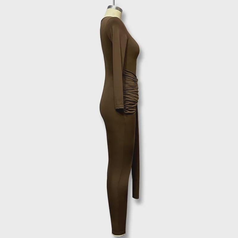 Women's Lace-Up Buckle Long Sleeve Jumpsuit