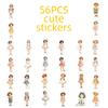 56 New Retro Watercolor Wind Cute Manor Children Graffiti Stickers Notebook Hand Account Material Stickers