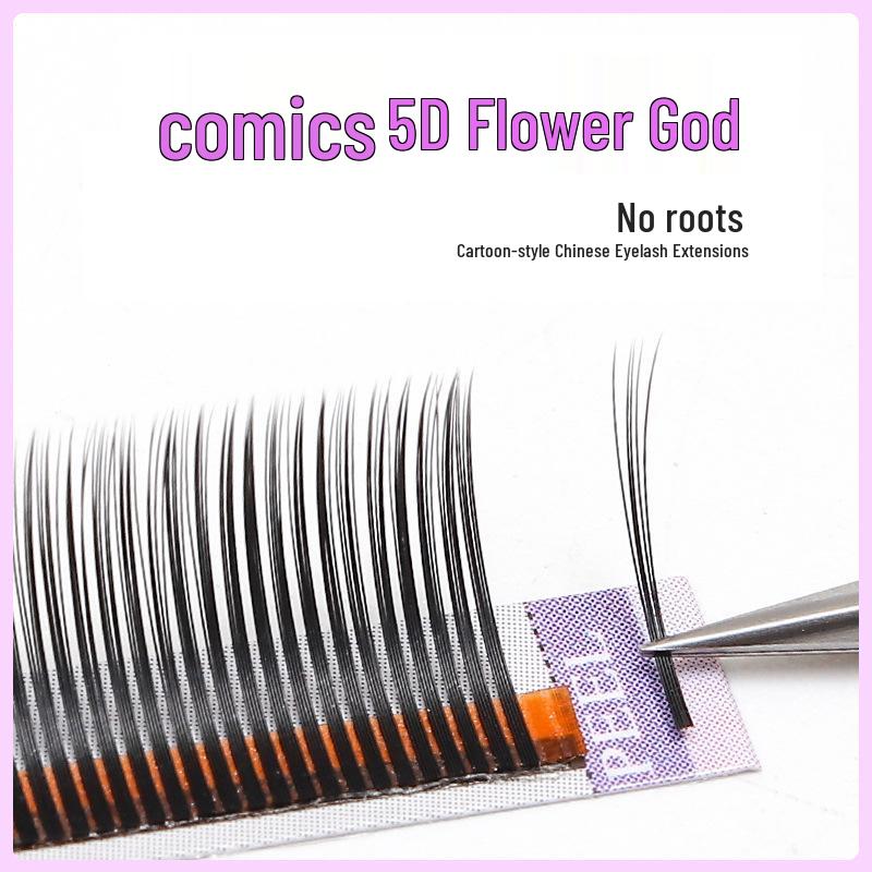 

0.05 Manga Style 5D Flower Goddess Grafting Eyelashes: Root-Free, Easy-Apply Chinese and Thai-Inspired Design 5D Flower Goddess 0.05 D+