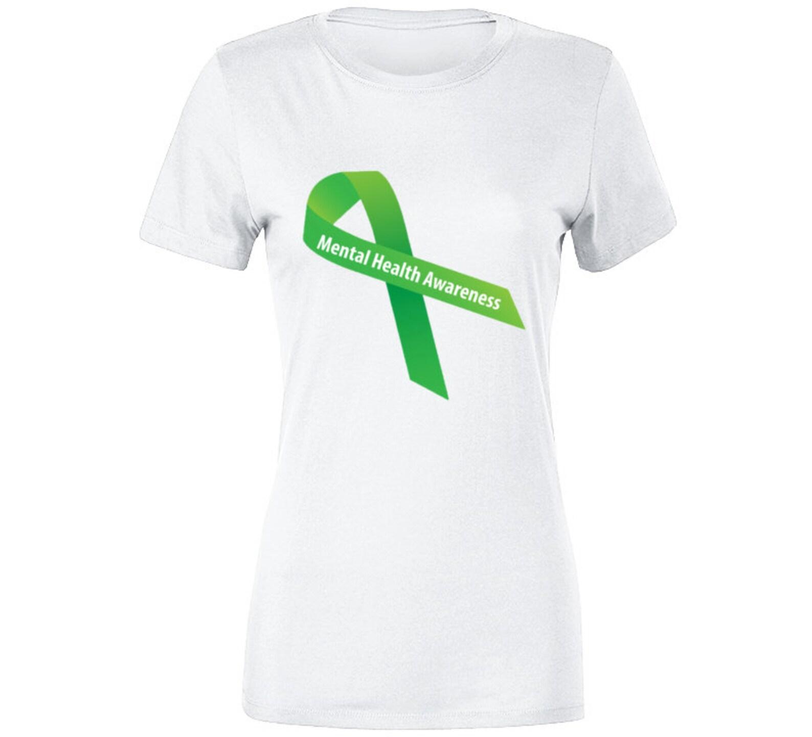 Mental Health Awareness Ribbon 1 Ladies T Shirt 2XL