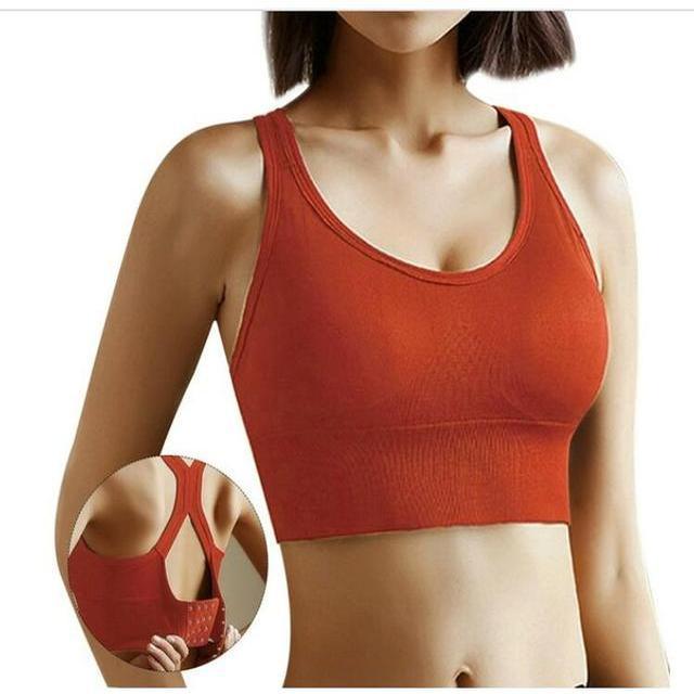 

Спортивное нижнее белье большого размера, женское с красивой спиной, без стального кольца, противоударный спортивный бюстгальтер, жилет типа сбора, фитнес-бюстгальтер, удобная женская одежда XL красный