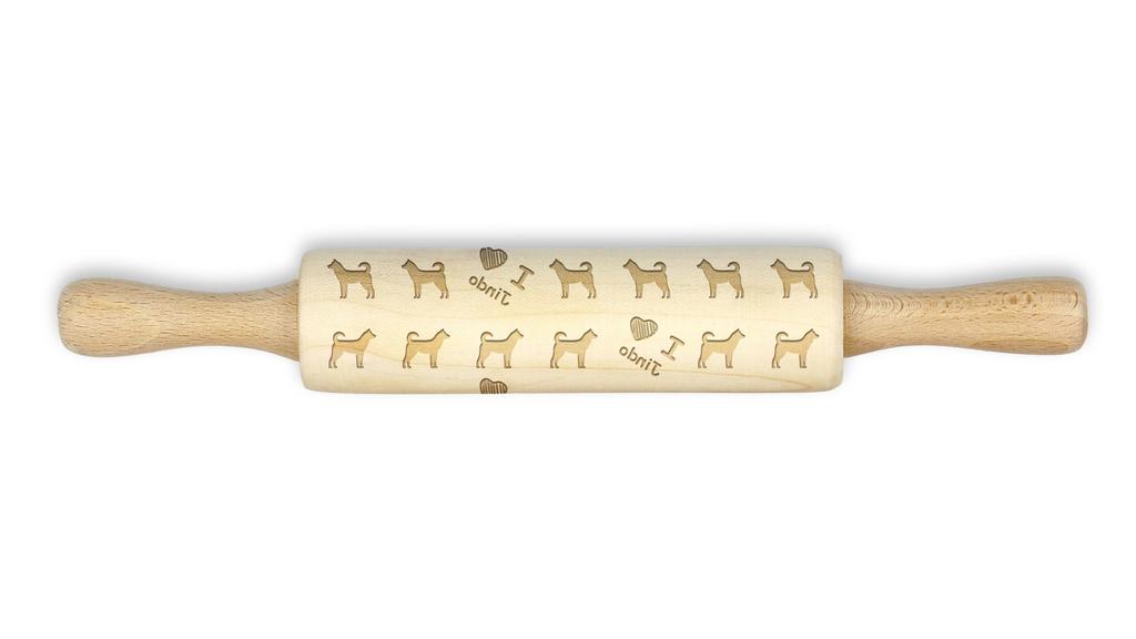 Jindo, Korea Jindo Dog, Chindo dog – Small rolling pin with a dog, patterned dough roller | Art-Dog