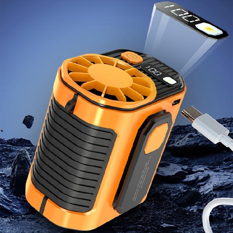 USB Rechargeable Small Waist Fan 3 Speeds Wearable Belt Fan Clip on Wearable Belt Personally Fans Outdoor Cooling Device