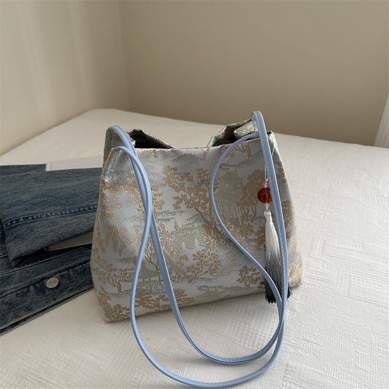 Модная минималистичная сумка-тоут 2024 Летняя модная сумка через плечо синий