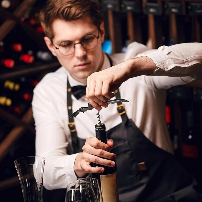 Stainless Steel Wine Opener,Double Hinge Corkscrew Professional Waiter Beer Bottle Opener for Restaurant Waiters or Bartenders