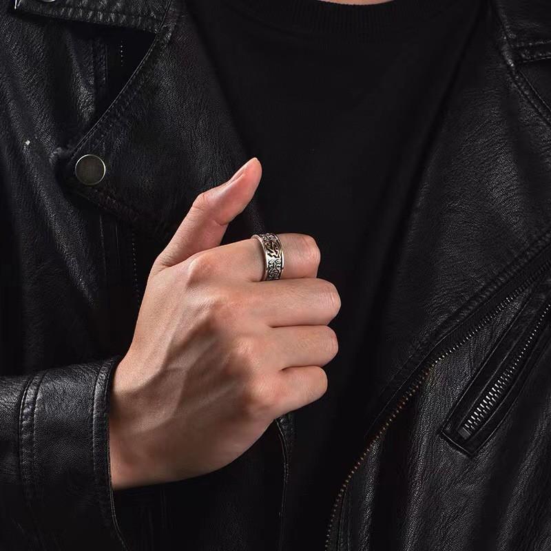 Horus Eye Adjustable Ring Men Women Vintage Boho Geometric Plated Copper Finger